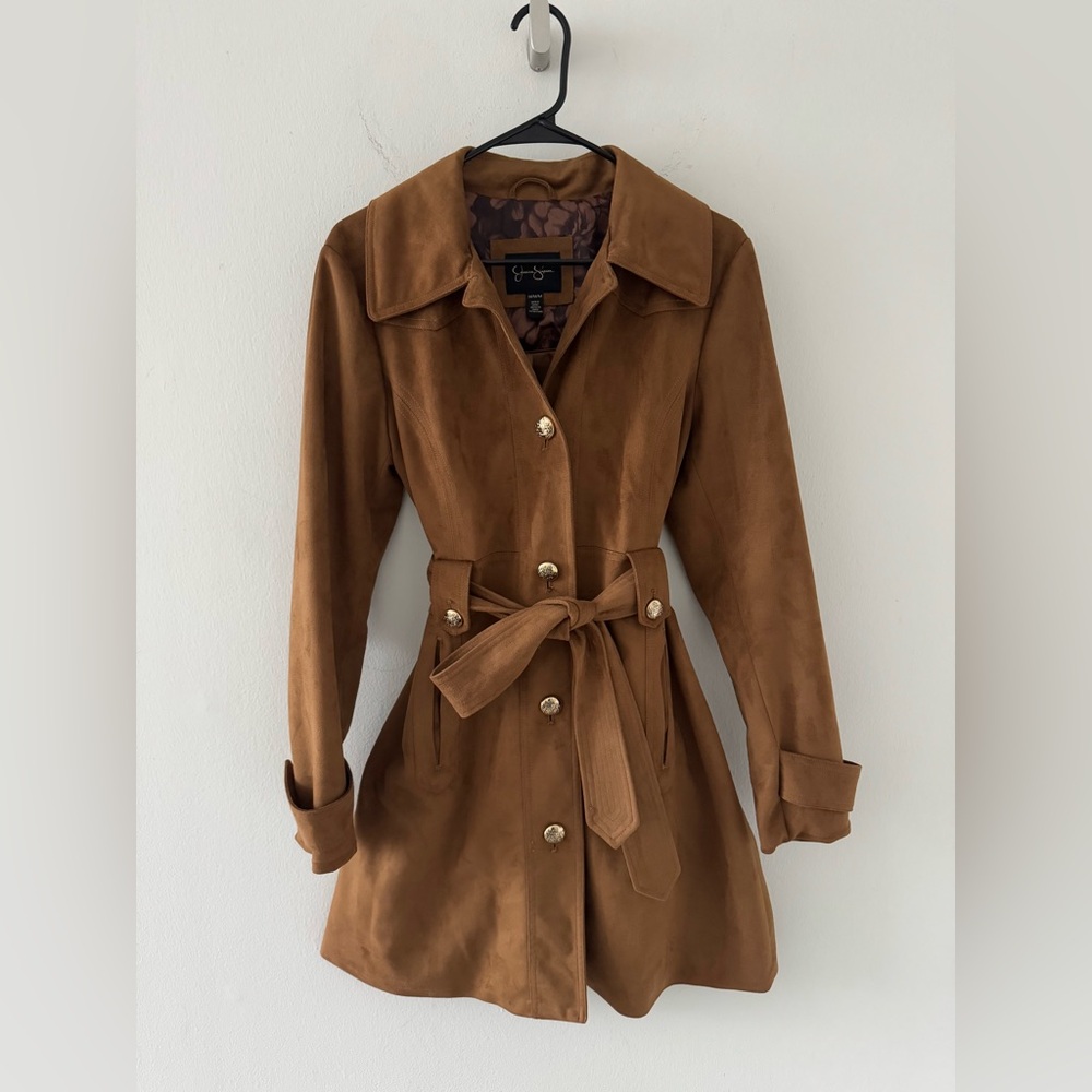 Vintage brown suede trench coat - Jessica Simpson - Medium